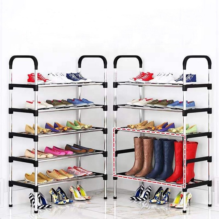 4-Tier Metal Shoe Tower 20-Pair Shoe Storage Organizer Unit Entryway Shelf Cabinet Shoe Rack Stand