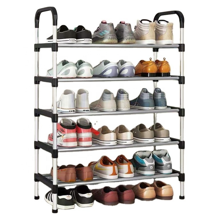 4-Tier Metal Shoe Tower 20-Pair Shoe Storage Organizer Unit Entryway Shelf Cabinet Shoe Rack Stand