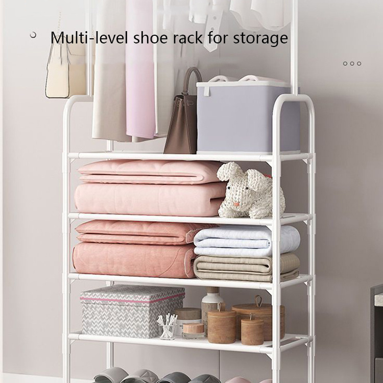 Home Waterproof Clothes Hanger Coat Rack With Wardrobe Closet Shoe Rack Storage Racks Stand