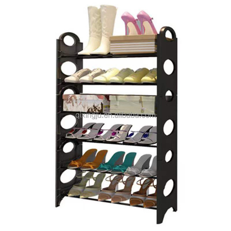 Hot Sale 50 Pairs Folding Stackable Plastic Shoe Rack With 10 Tiers Space Saving Storage Organizer