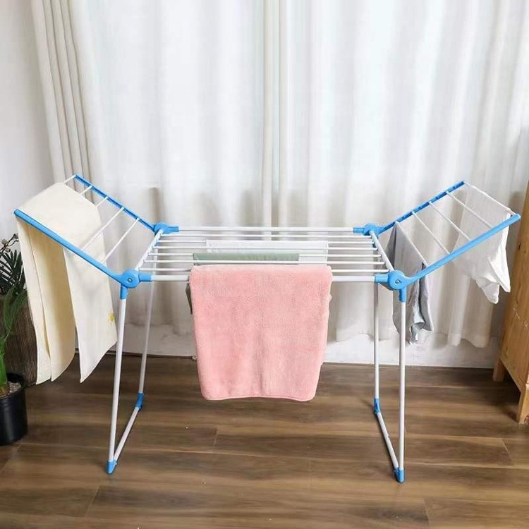 Indoor Outdoor Portable Folding Dryer Cloth Hanger Stand Metal Laundry Clothes Towel Drying Rack