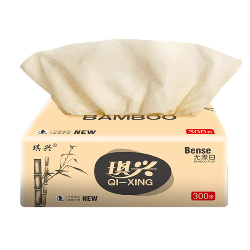 Manufacturer Facial Paper 100% Natural Bamboo Pulp Disposable Facial Tissue