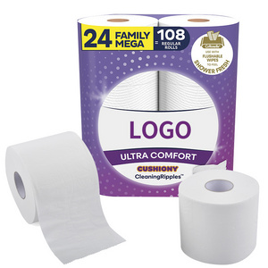 White 3 ply toilet paper roll soft bathroom paper toilet roll wood pulp toilet tissue