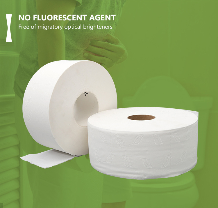 Customized cheap commercial recycled 3 ply degradable jumbo roll large toilet paper from China