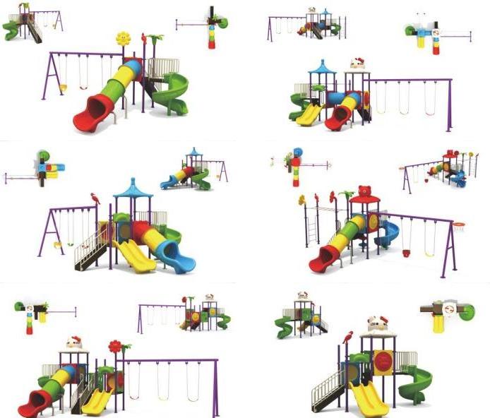 Cheap kindergarten outside educational toys, outdoor kids playground, playpen with slide and swing