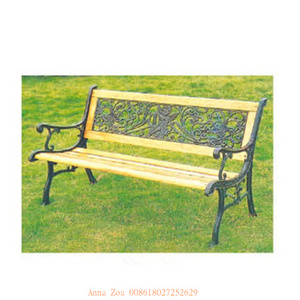 2016 Best selling wrought iron metal garden benches teak wooden garden benches outdoor bench seat for sale QX-146F