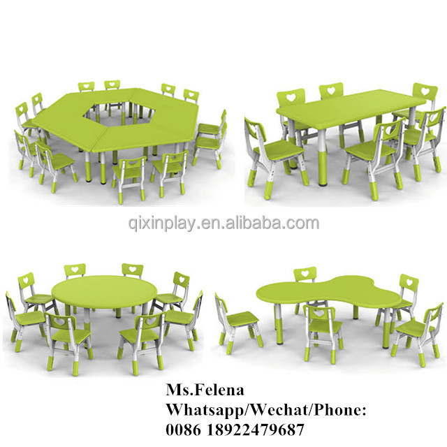 QIXIN PLAY Cheap kindergarten classroom furniture supplier Malaysia for children plastic table and chair