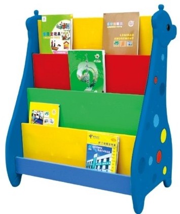 Nursery school furniture plastic book shelf for sale / kindergarten plastic portable book shelves (QX-205E)