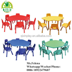 QIXIN PLAY Cheap kindergarten classroom furniture supplier Malaysia for children plastic table and chair