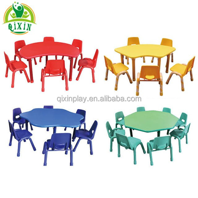 QIXIN PLAY Cheap kindergarten classroom furniture supplier Malaysia for children plastic table and chair