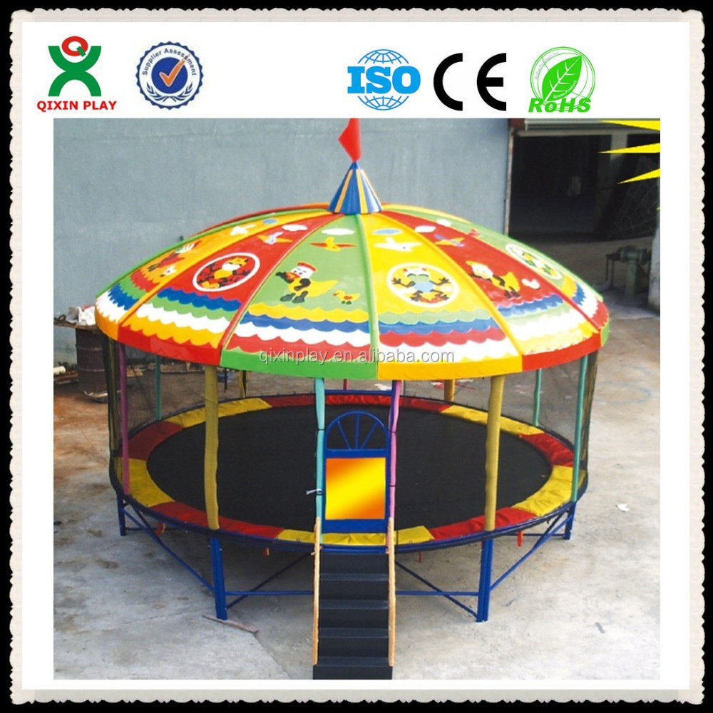 14ft - 15ft round trampoline bed with tent for hot sale(QX-118G)