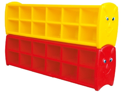 Nursery school furniture plastic book shelf for sale / kindergarten plastic portable book shelves (QX-205E)