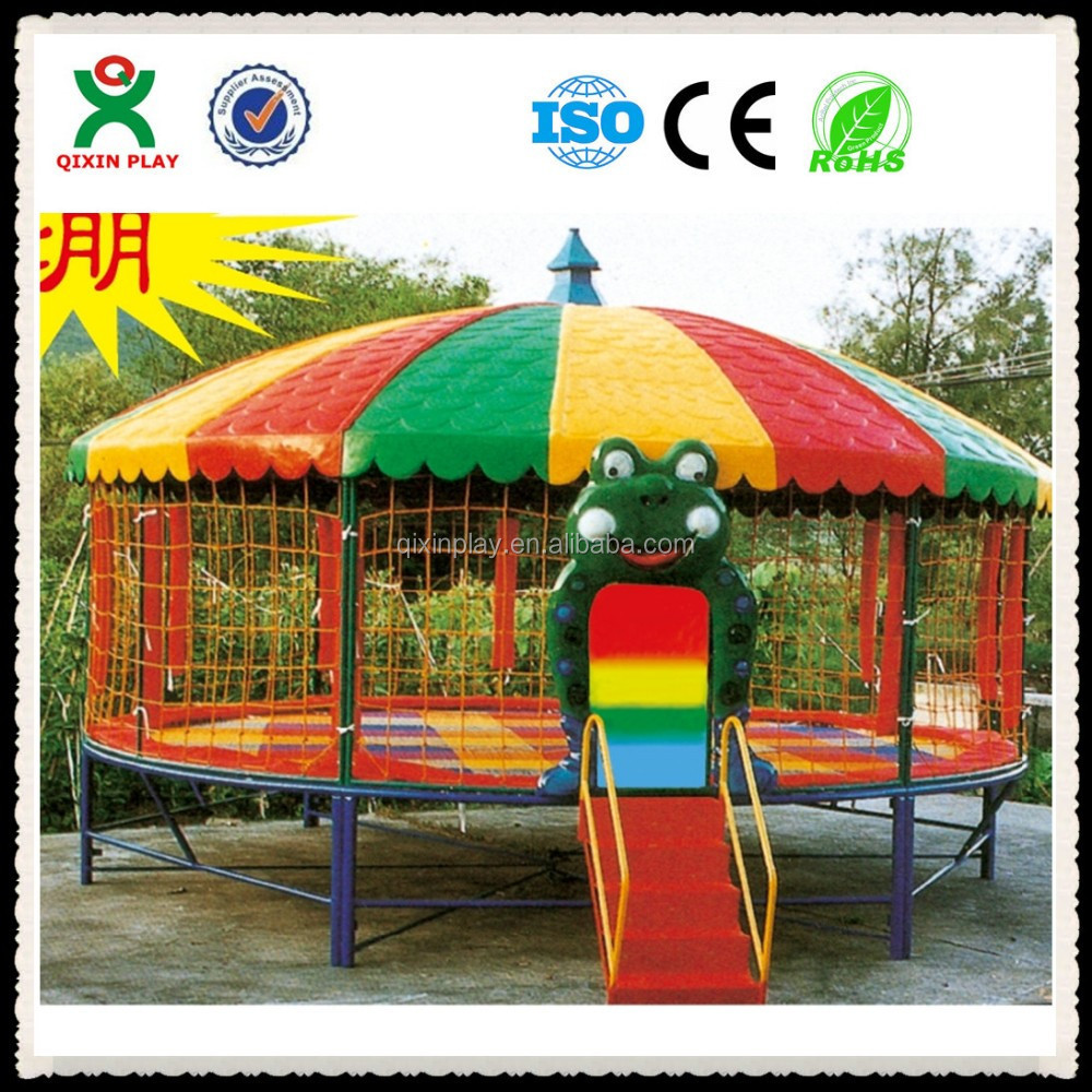 14ft - 15ft round trampoline bed with tent for hot sale(QX-118G)