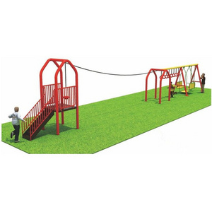 Multi function kids pulley flying fox zip line adventure playground cableway outdoor zip line with swing set