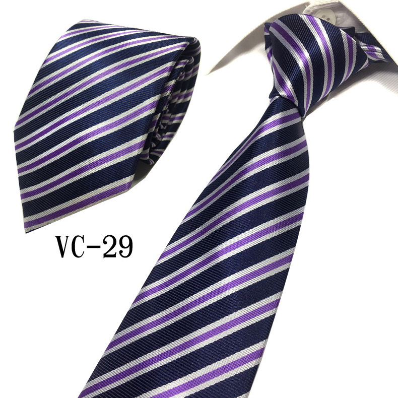 N147 Custom Wedding Business Striped Neck Tie Men's Fashion Print Tie  Necktie  Silk Ties with Jacquard Pattern