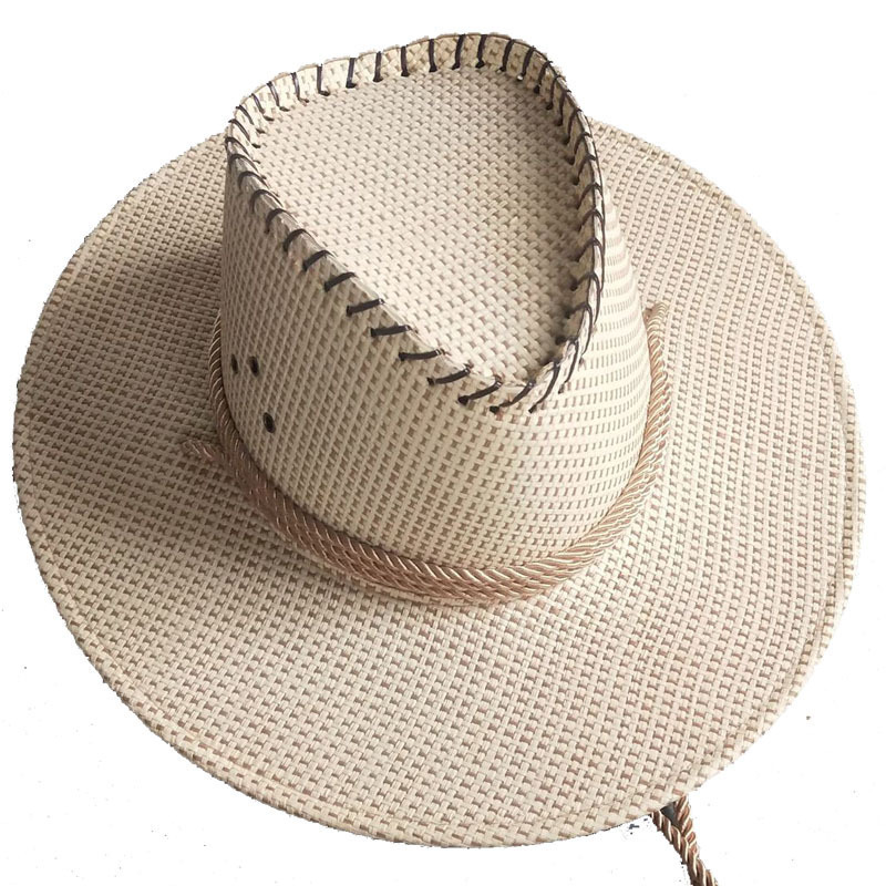 WS154 New Fashion Western Cowboy Straw Hat Summer Sun Protection Straw Hat Outdoor Travel Sunbonnet Wholesale Straw Hat