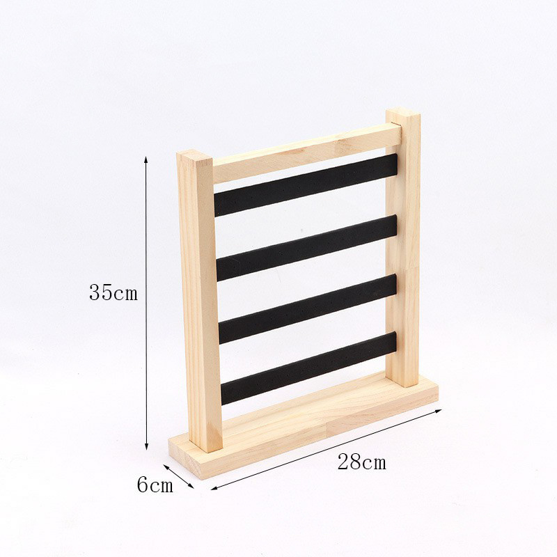 LYT242 Wooden Base Metal Ear Studs Pendant Jewelry Holder Display Stand Organizer Earrings Presenting Rack