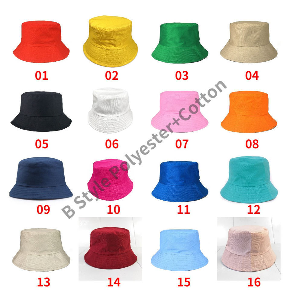 DDA445 Custom LOGO Solid Color Fisherman Cap Kids Women Men Summer Beach Sun Visor Hat Bulk Cotton Blank Plain Bucket Hat