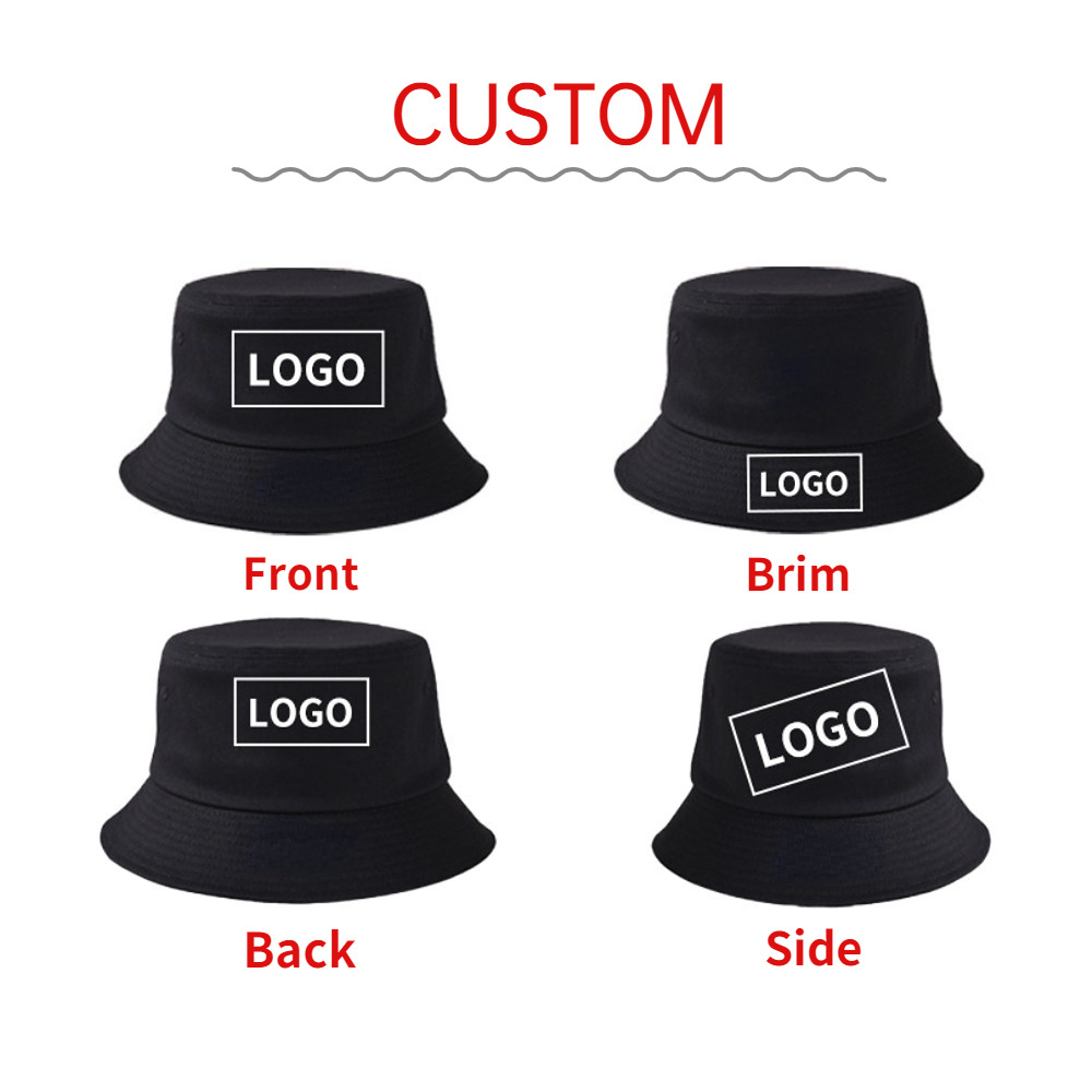 DDA445 Custom LOGO Solid Color Fisherman Cap Kids Women Men Summer Beach Sun Visor Hat Bulk Cotton Blank Plain Bucket Hat