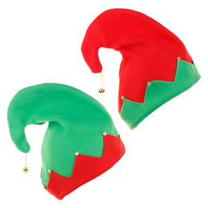 WXL381 Creative Cartoon Red Green Festival Party Decoration Bell Cosplay Party Hats Christmas Elf Hat