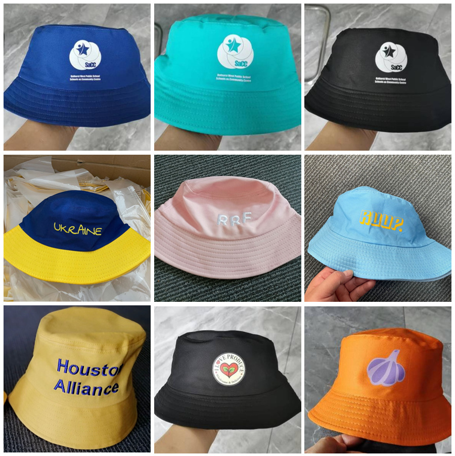 DDA445 Custom LOGO Solid Color Fisherman Cap Kids Women Men Summer Beach Sun Visor Hat Bulk Cotton Blank Plain Bucket Hat