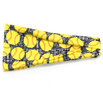 D2320 Fashion Women Softball Baseball Hairbands Elastic Head Wrap Sports Running Fitness Yoga Headband