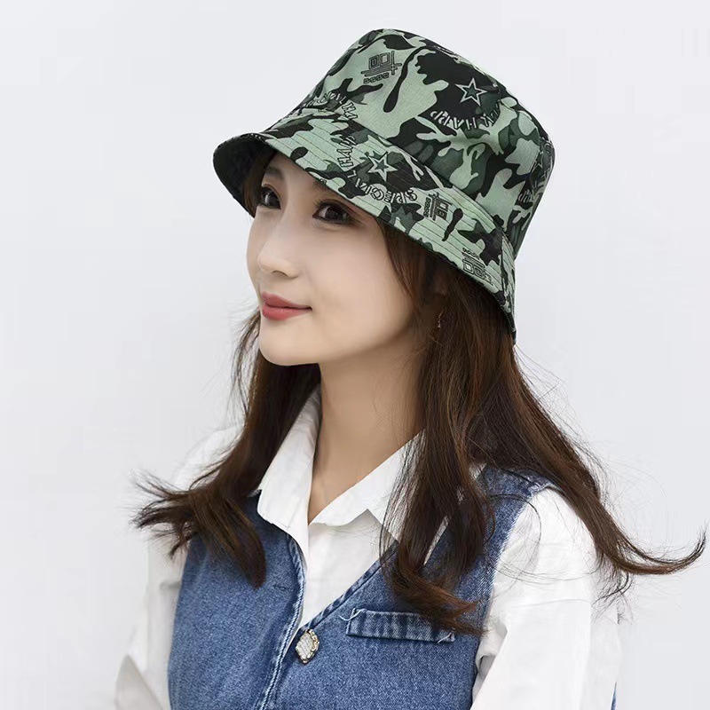 FF833 Polyester Packable Hunting Fishing Hat Summer Travel Beach Sun Cap Women Men Camo Bucket Hat