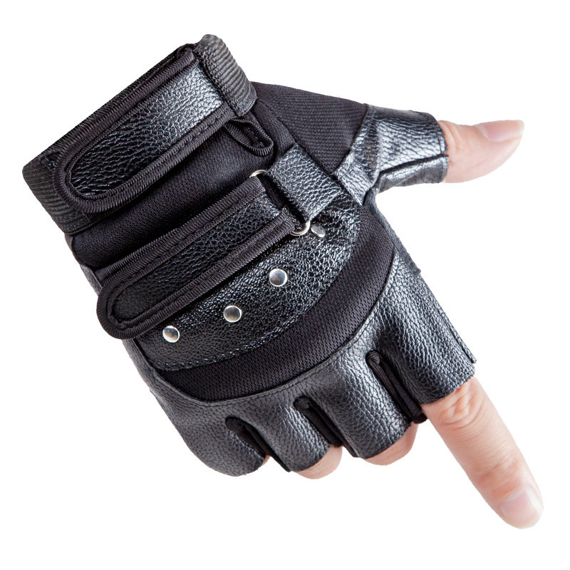 Half Fingers Breathable Cycling Racing Hand Gloves Custom Bike Riding Motorcycle Leather Glove For Men