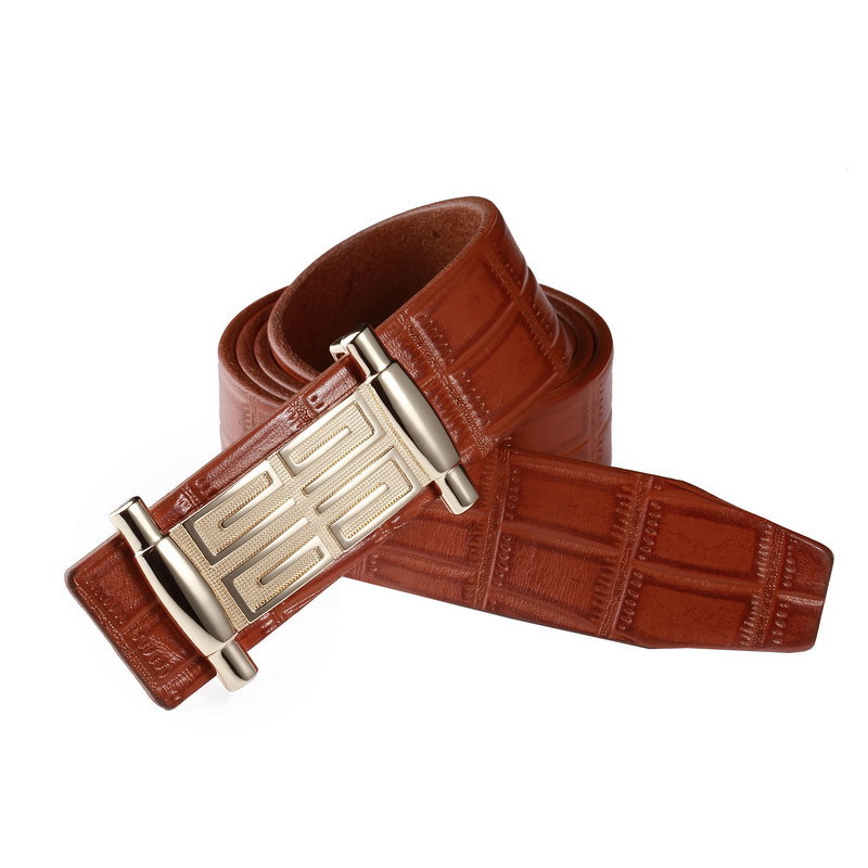 Mens 3.5cm  Genuine leather belt Crocodile top full grain leather cowhide new design men belt