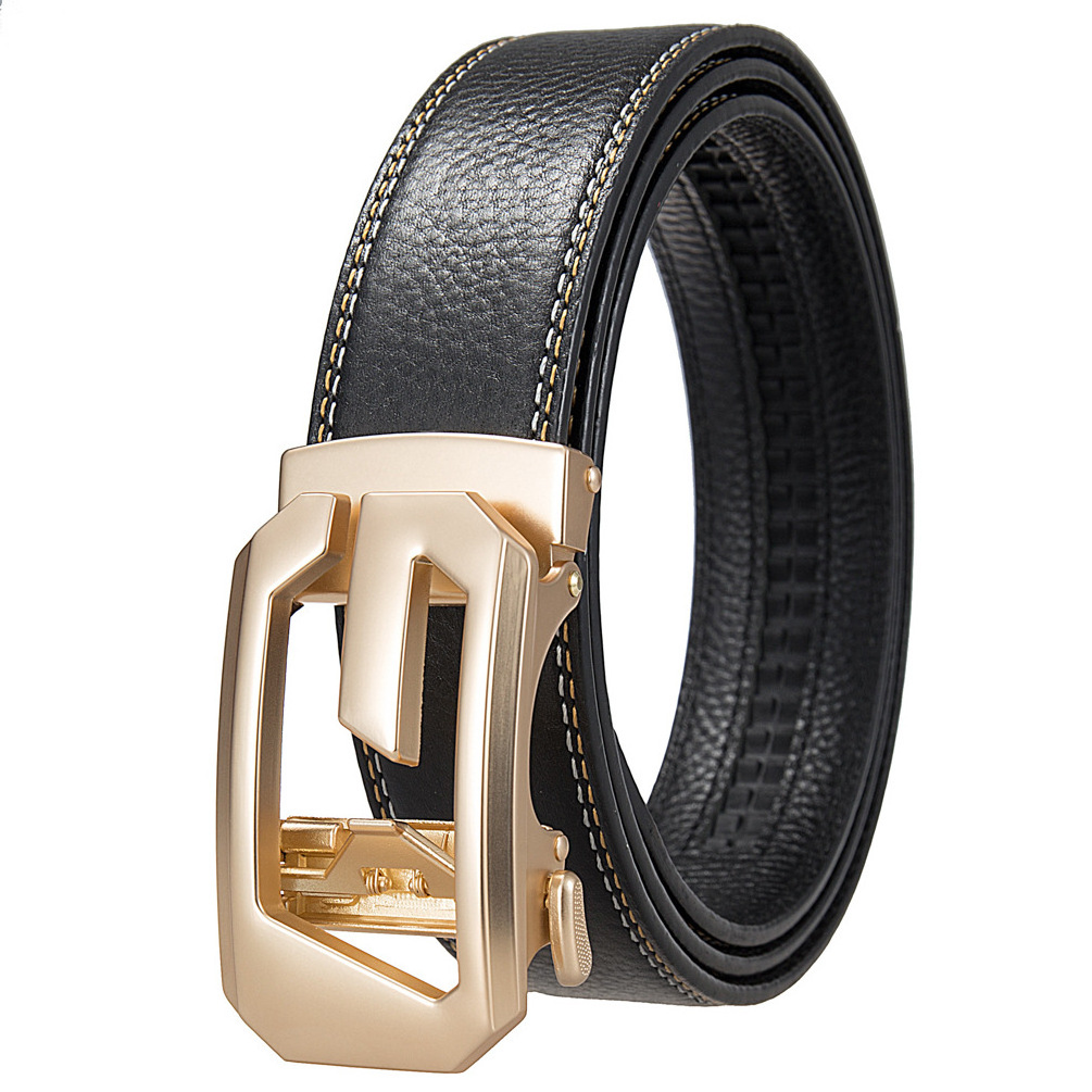 Custom Fashion Lxurury Business Casual Adjustable Automatic Buckle Men Belt Genuine Leather Belts