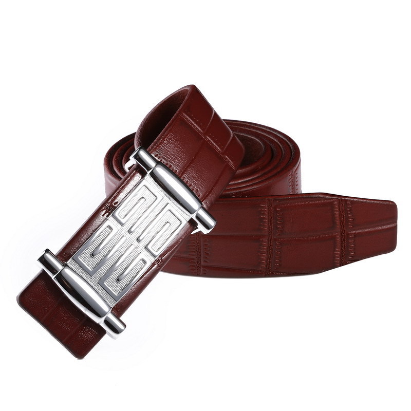 Mens 3.5cm  Genuine leather belt Crocodile top full grain leather cowhide new design men belt