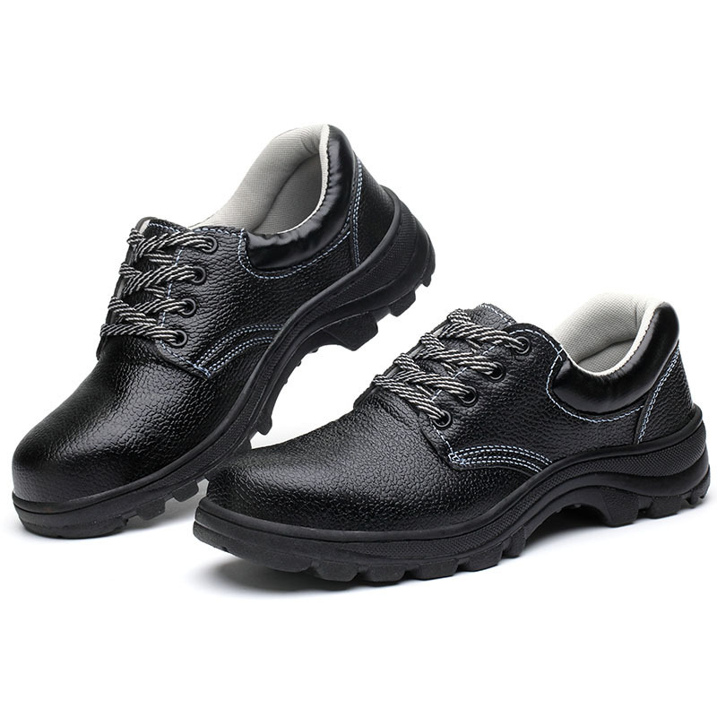 Anti Smash Construction Work Shoes Steel Toe Leather Upper Safety Shoes Low Cut Steel midsole Rubber Shoes for Men Unisex Rubber