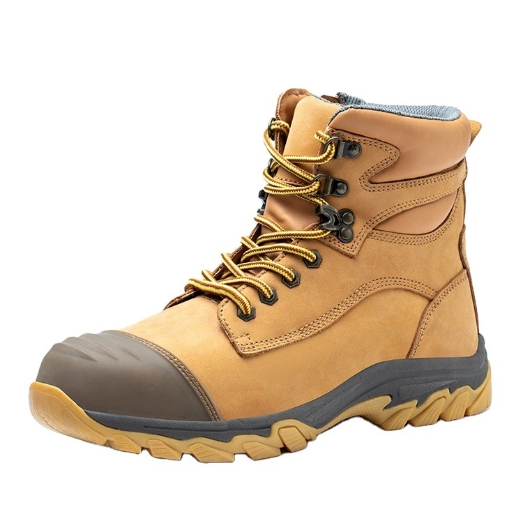 Genuine Leather work steel toe safety shoes composite toe safety boots men work boots