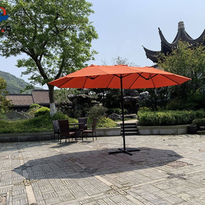 Double sided steel outdoor market table umbrella double top round twin patio umbrella Outdoor Cantilever Patio Umbrella