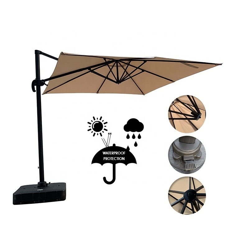 Hanging Banana Umbrella Patio Spa Pool Side Outdoor Garden Big Garden Outdoor Umbrellas, Market Umbrella With Base