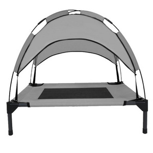 Outdoor Garden for Camping Raised pet Dog Bed with canopy Small gray pet bed Pet camp bed outdoor sunscreen with tent