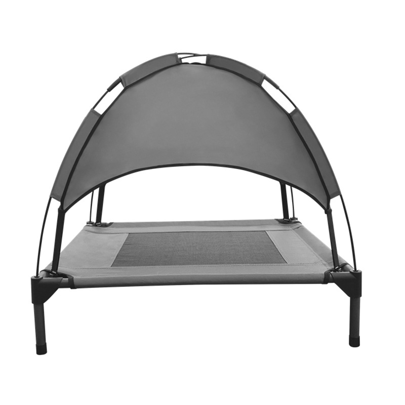 Outdoor Garden for Camping Raised pet Dog Bed with canopy Small gray pet bed Pet camp bed outdoor sunscreen with tent