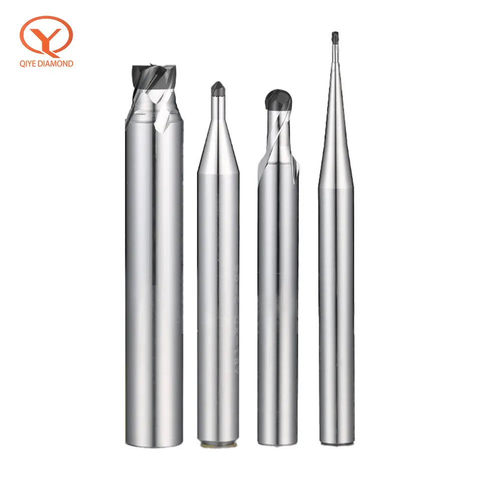 QIYE Diamond cutting tools super hard PCD MCD ND CBN milling cutter inserts end mill drill router bit for Al copper wood