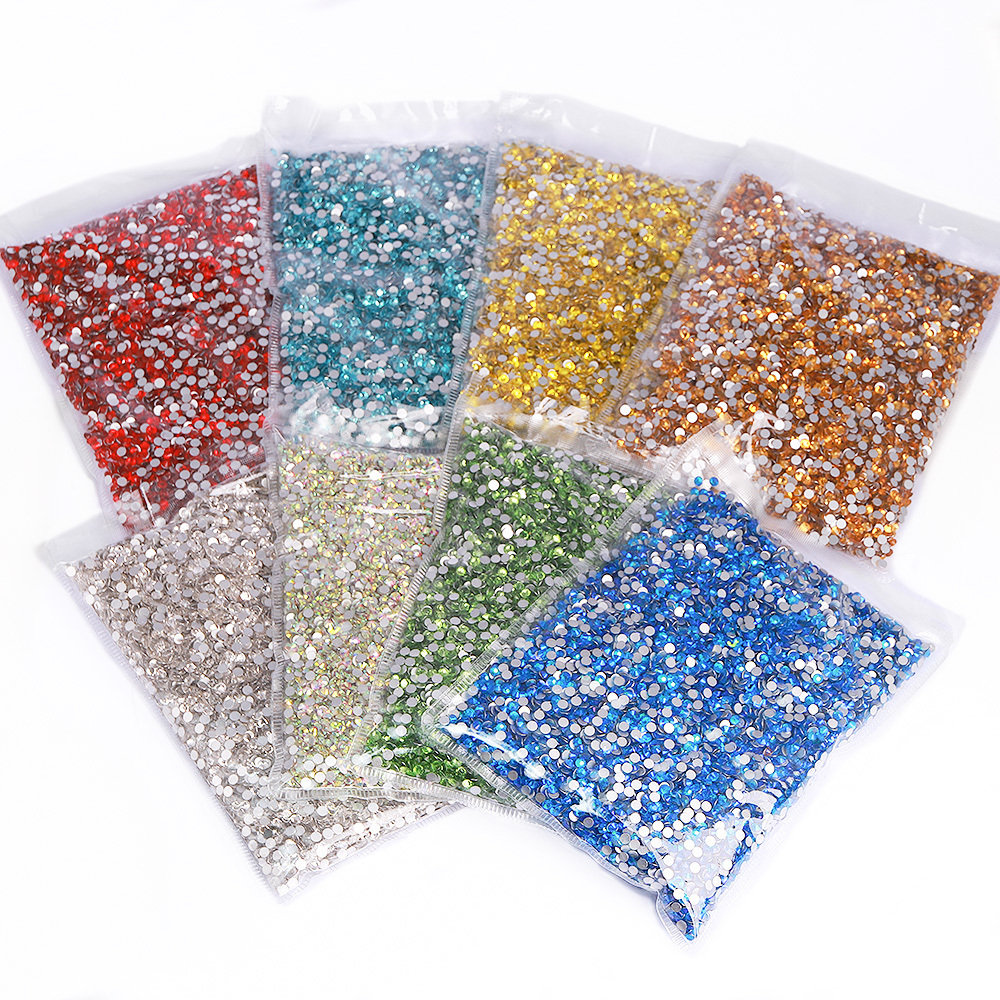 Wholesale Rhinestones 200 Colors 14400pcs  Glue On Glass Flat Back Rhinestone Bulk  Glass Rhinestone Crystal For Garment