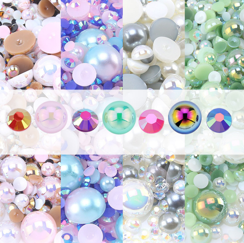 Wholesale Cheap ABS Plastic Pearl Beads Mixed Size 3mm-10mm Resin Half Round Straight Loose Jewelry Flatback Pearls