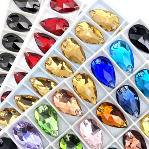 Hot Selling Rhinestones High Quality Non Hotfix Crystal Glass Fancy Sew on Raindrop Rhinestone bulk