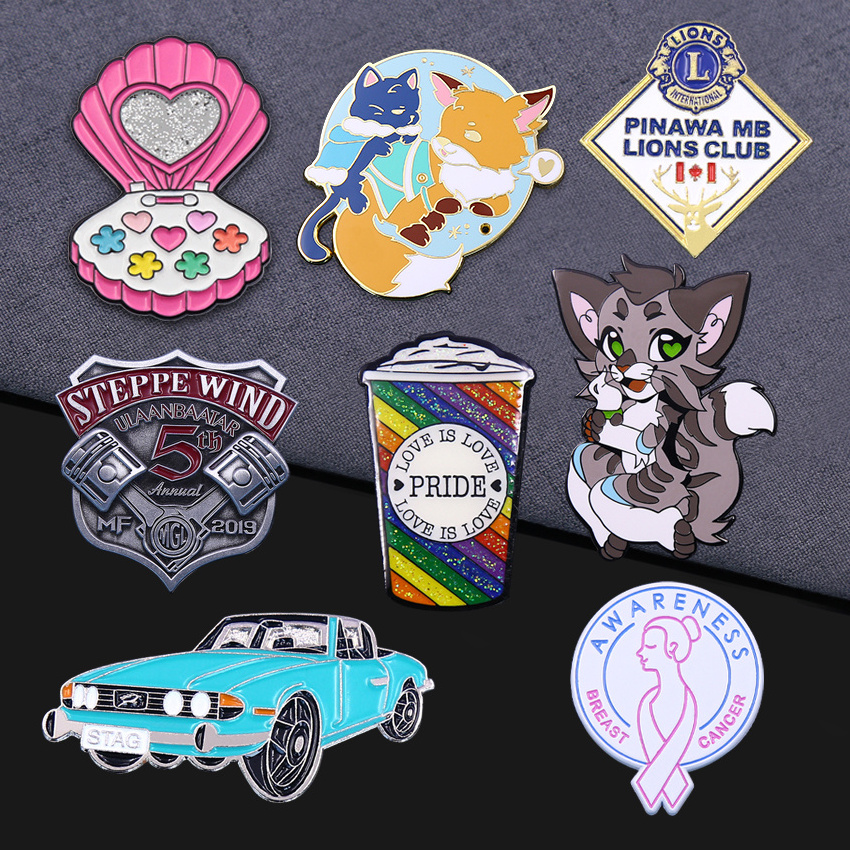 Wholesale No Minimum Metal Pins Supplier Glitter Brooch Anime Hard Enamel pin Soft Lapel Badge Manufacturer Custom Enamel Pin