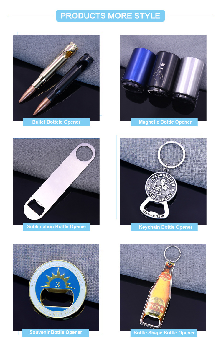 Factory Direct Sales Customized Keychain Metal Openers Beer Corkscrew Blanks Bottle Opener