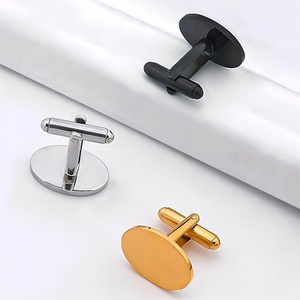 Design Wholesale Price Custom Blank 18mm Inlay Sleeve Button Backs Plain Gold Cuff Link Cufflinks For Mens