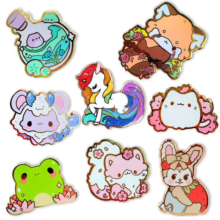 Enamel Pins Custom Wholesale Manufacturer Metal Funny Cute Gold Anime Brooch Badge Soft Hard Lapel Enamel Pins With Logo