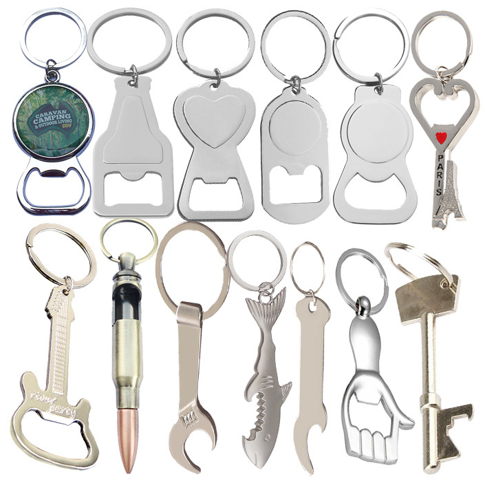 Factory Direct Sales Customized Keychain Metal Openers Beer Corkscrew Blanks Bottle Opener