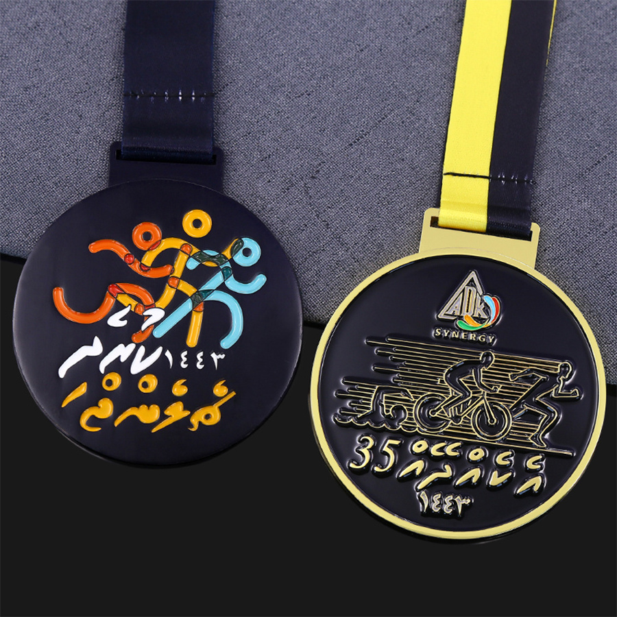 customised gold 5k 10K running swimming football metal custom marathon finisher sports medals manufacturer for medals