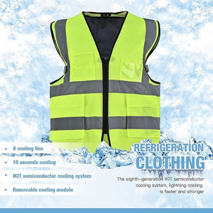 Safety reflective safety vest with logo,rechargeable battery  heated vest with battery pack, peltier ice cooling vest wear