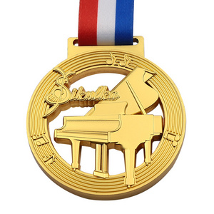 Machine To Make Your Own Logo Design Metal Bulk Sports Music Medal With Rayon Ribbon For Medal