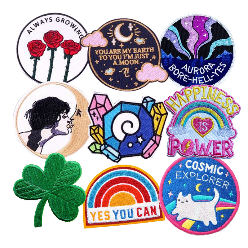 Wholesale Customized Clothing Shoes Hat Iron On Patches Badges Sew On Embroidery Garment Accessories Custom Embroidered Patch